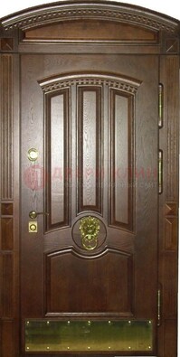 Хорошая стальная арочная дверь с декоративным элементом ДА-23 в Севастополе