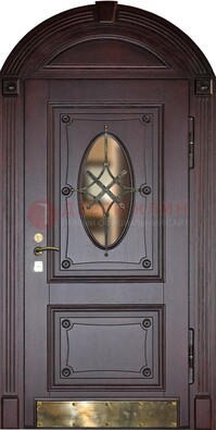 Арочная металлическая дверь с виноритом ДА-38 в Севастополе