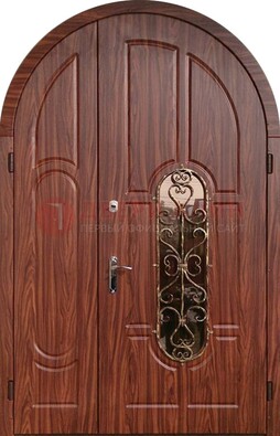 Арочная двухстворчатая стальная дверь Винорит ДА-54 в Севастополе