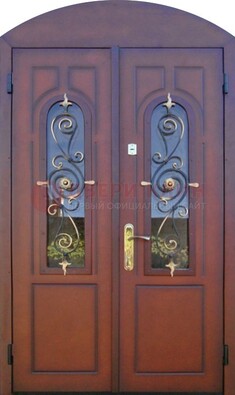 Двухстворчатая стальная дверь Винорит в форме арки ДА-55 в Севастополе