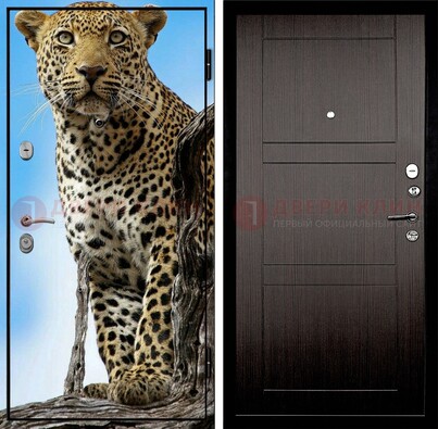 Железная дверь с рисунком гепарда снаружи ДФ-27 в Севастополе