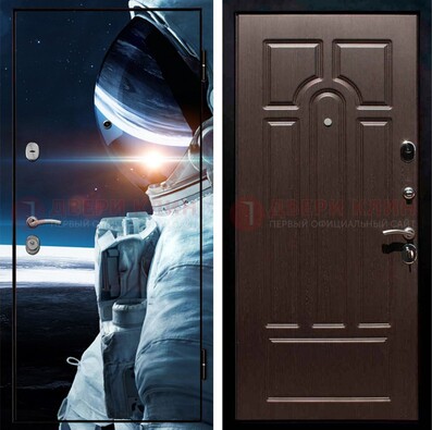 Стальная дверь с фотопечатью космонавта ДФ-4 в Севастополе