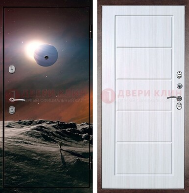 Стальная дверь с фотопечатью планет ДФ-8 в Севастополе