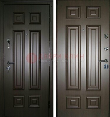 Темная металлическая дверь с МДФ ДМ-136 в квартиру в Севастополе
