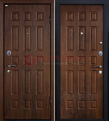 Коричневая металлическая дверь с МДФ ДМ-156 для квартиры в Севастополе