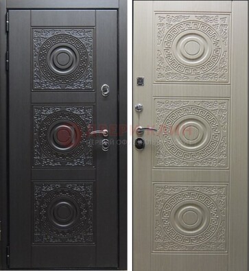Темная стальная дверь с МДФ ДМ-161 для коттеджа в Севастополе