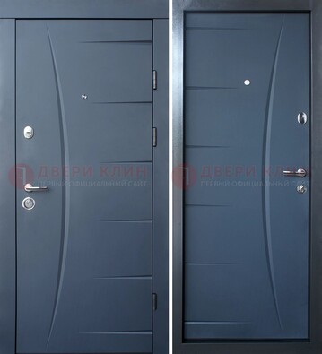 Серая входная дверь с фигурной фрезеровкой МДФ ДМ-213 в Севастополе