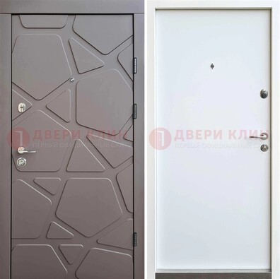 Серая входная дверь с филенчатой МДФ ДМ-216 в Севастополе