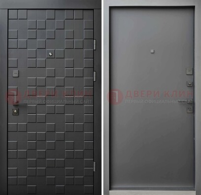 Темная стальная филенчатая дверь с МДФ ДМ-221 в Севастополе