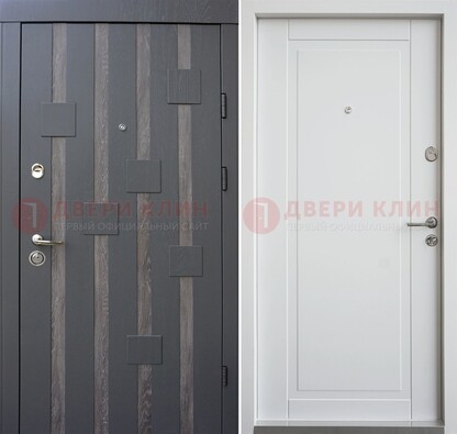 Темная металлическая дверь c белом МДФ внутри ДМ-231 в Севастополе
