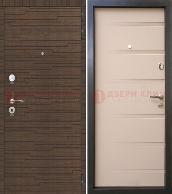 Коричневая  железная дверь c фрезерованной МДФ ДМ-248 в Севастополе