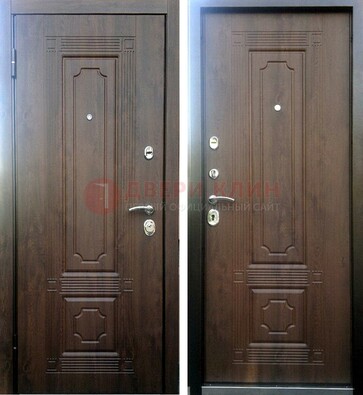 Коричневая металлическая дверь с МДФ ДМ-32 на дачу в Севастополе