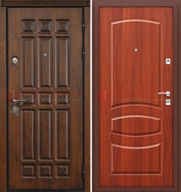 Темная металлическая дверь с МДФ и узором ДМ-364 в Севастополе