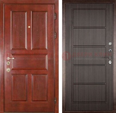 Красная металлическая дверь с МДФ в квартиру ДМ-387 в Севастополе