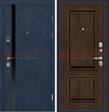 Синяя входная дверь МДФ с обеих сторон ДМ-473 в Севастополе