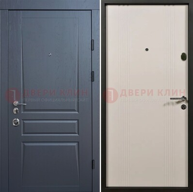 Темно-серая стальная дверь с МДФ хайтек ДМ-481 в Севастополе