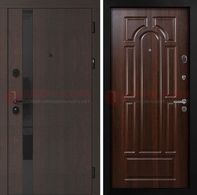 Темная входная дверь с МДФ панелями в квартиру ДМ-499 в Севастополе