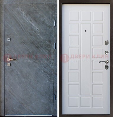 Железная дверь с МДФ серая и белая ДМ-505 в Севастополе