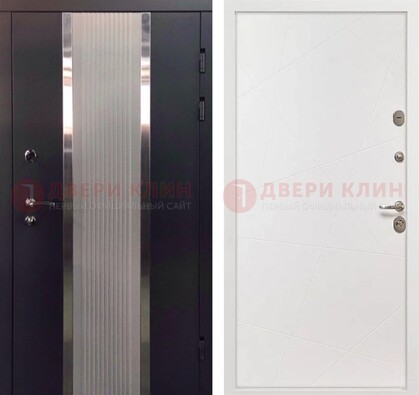 Темная металлическая дверь в квартиру МДФ с двух сторон ДМ-512 в Севастополе