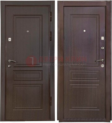 Антивандальная коричневая железная дверь с МДФ ДМ-61 в Севастополе