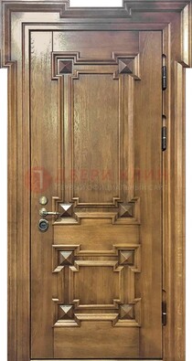 Филенчатая железная дверь с массивом дуба ДМД-56 в Севастополе