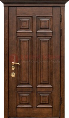 Филенчатая железная дверь с массивом дуба ДМД-68 в Севастополе
