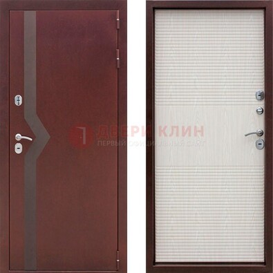 Бордовая металлическая дверь с порошковым напылением ДП-100 в Севастополе