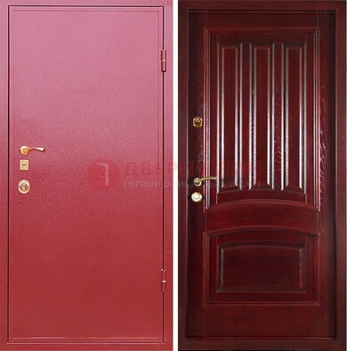 Красная металлическая дверь с порошковым напылением ДП-165 в Севастополе