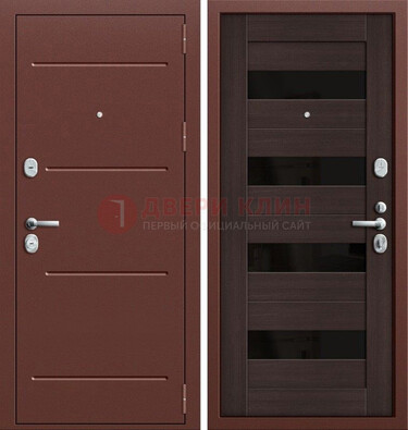Коричневая металлическая дверь с порошковым напылением ДП-16 в Севастополе