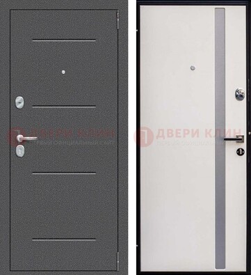 Железная дверь с порошковым напылением и белой МДФ ДП-212 в Севастополе