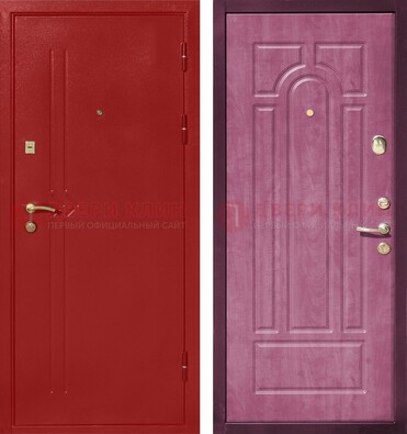 Красная входная дверь с порошковым напылением ДП-240 в Севастополе