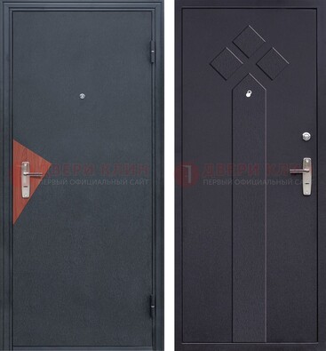 Черная входная дверь с порошковым напылением и узором внутри ДП-241 в Севастополе
