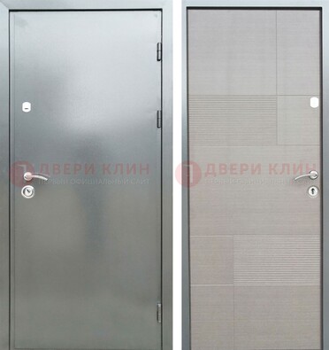 Металлическая серая дверь с порошковым покрытием и серым МДФ внутри ДП-250 в Севастополе