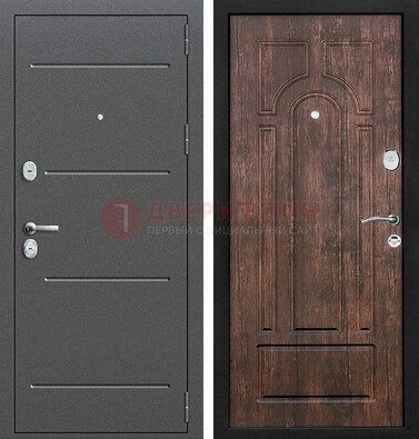 Железная дверь Антик серебро с порошковым напылением и МДФ Тисненый орех ДП-260 в Севастополе