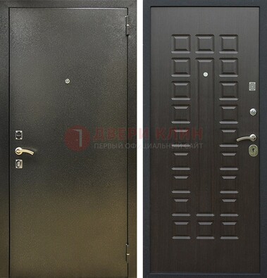 Темно-серая железная дверь с порошковым покрытием и МДФ Венге ДП-287 в Севастополе