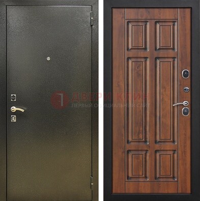 Металлическая входная темная дверь с порошковым напылением и МДФ ДП-299 в Севастополе