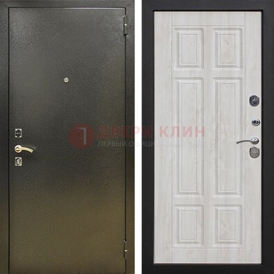 Входная темно-серая дверь с порошковым напылением и МДФ с филенкой ДП-302 в Севастополе
