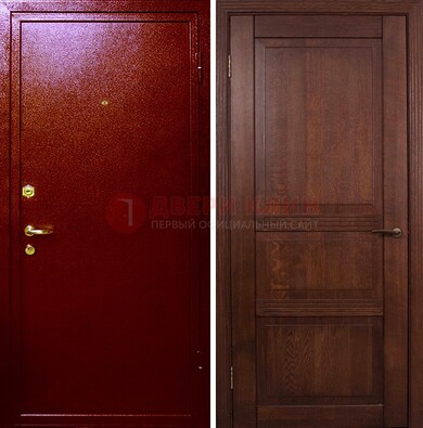 Красная железная дверь с порошковым окрасом ДП-58 в Севастополе