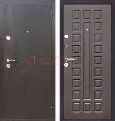 Коричневая железная дверь с порошковым окрасом ДП-63 в Севастополе