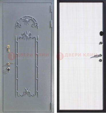 Серая входная дверь с порошковым покрытием ДП-67 в Севастополе