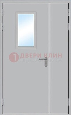 Белая входная техническая дверь со стеклянной вставкой ДПП-10 в Севастополе