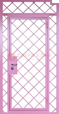 Розовая металлическая решетчатая дверь ДР-15 в Севастополе