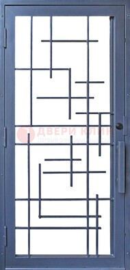 Современная железная решетчатая дверь синяя ДР-31 в Севастополе