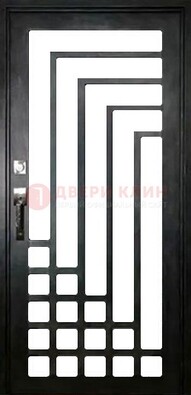 Черная стальная решетчатая дверь в современном стиле ДР-43 в Севастополе