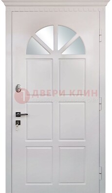Светлая железная дверь со стеклом ДС-29 в Севастополе