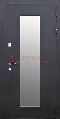 Черная стальная дверь порошок со стеклом ДС-33 в Севастополе