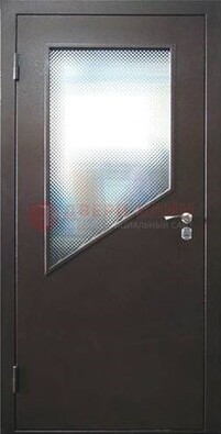 Стальная дверь со стеклом ДС-5 в кирпичный коттедж в Севастополе