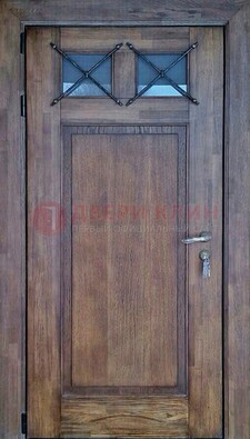Металлическая дверь с Виноритом со стеклом и ковкой под старину ДСК-209 в Севастополе