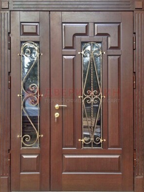 Стальная распашная дверь Винорит стекло и ковка ДСК-274 в Севастополе