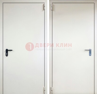 Белая железная техническая дверь ДТ-16 в Севастополе